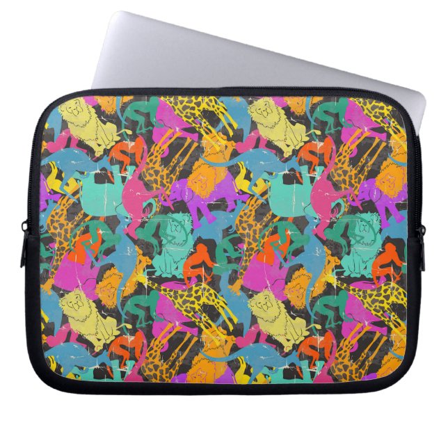 Muster für Retro-Silhouetten Laptopschutzhülle (Vorderseite)