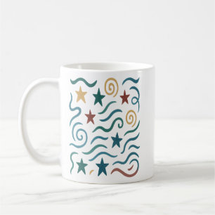 Muster für Retro-Stars und Waves Kaffeetasse