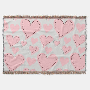 Muster für rosa Herzen Decke