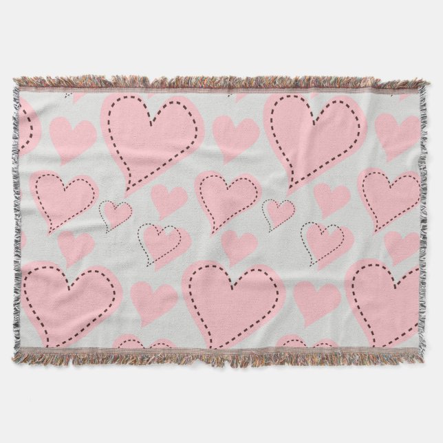 Muster für rosa Herzen Decke (Vorderseite)