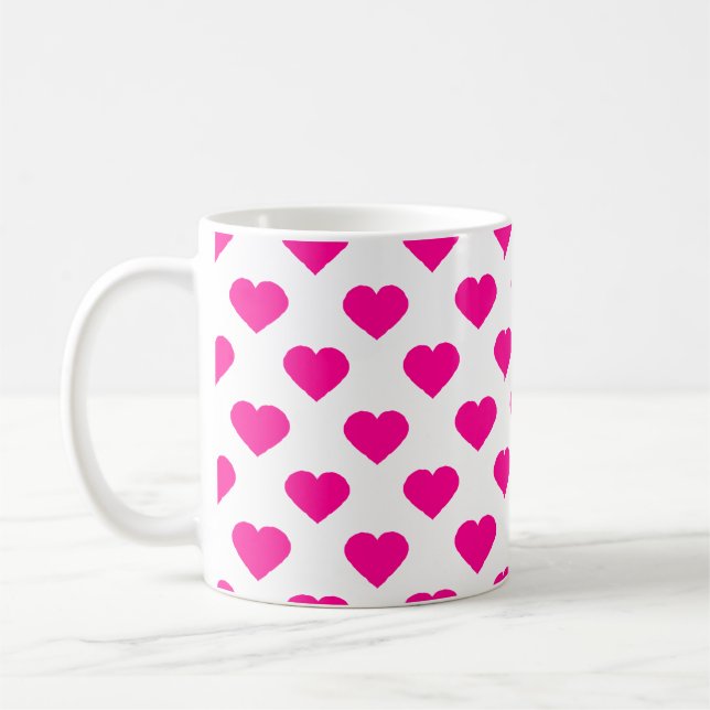 Muster für rosa Herzen Kaffeetasse (Links)