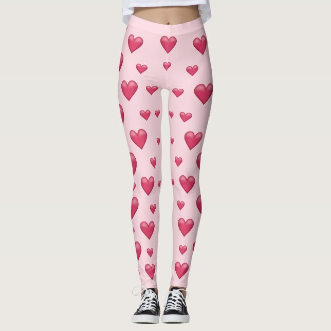 Muster für rosa Herzen Leggings (Vorderseite)