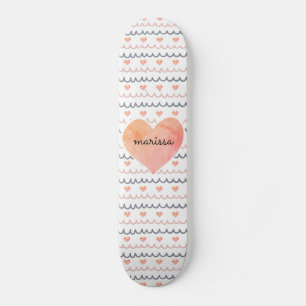 Muster für rosa Herzen Skateboard