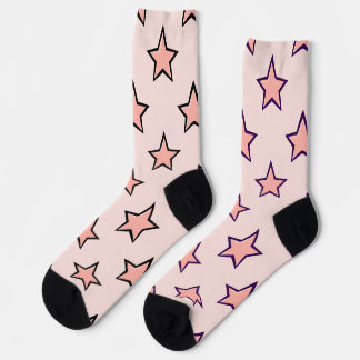 Muster für rosa pastellfarbene Sterne Socken