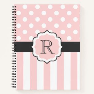 Muster für rosa Punkte und Streifen Notizbuch