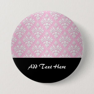 Muster für rosa und weiße, florale Damast Button