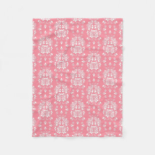 Muster für rosa und weiße Rosen Fleecedecke