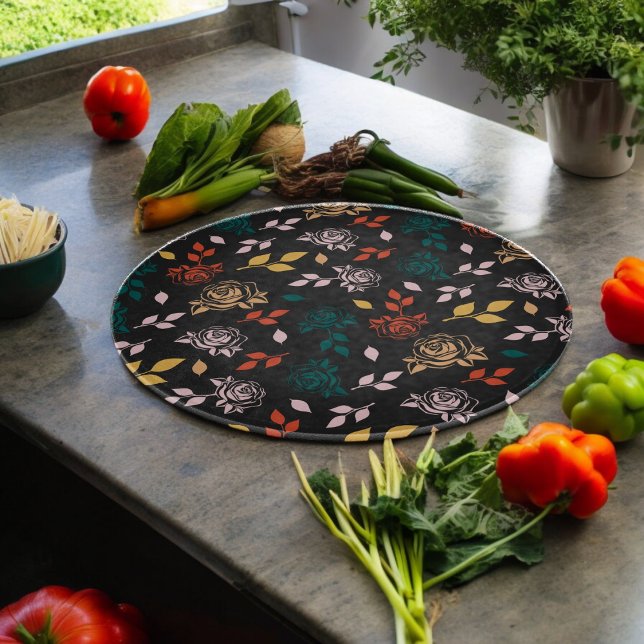 Muster für Rose und Blätter Schneidebrett (chopping board)