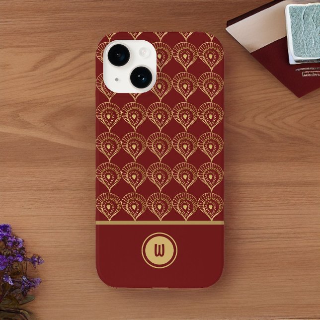 Muster für Rost und Gold Boho Monogram Case-Mate iPhone Hülle (Von Creator hochgeladen)