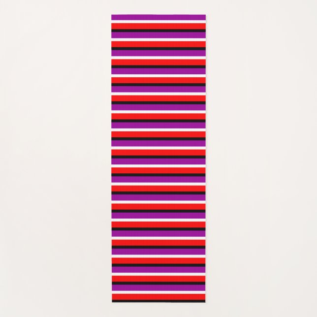 Muster für rote Lila Streifen Yogamatte (Vorderseite)