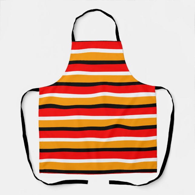 Muster für rote Orangen Streifen Schürze (Vorderseite)