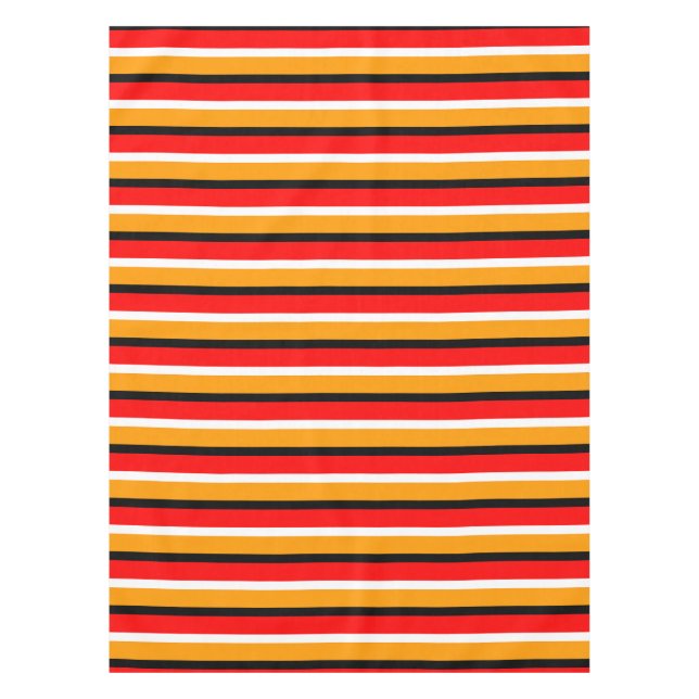 Muster für rote Orangen Streifen Tischdecke (Vorderseite)