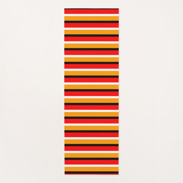 Muster für rote Orangen Streifen Yogamatte (Vorderseite)