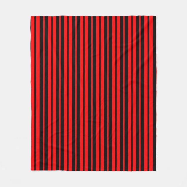 Muster für rote schwarze vertikale Streifen Fleecedecke (Vorderseite)