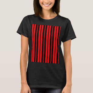 Muster für rote schwarze vertikale Streifen T-Shirt