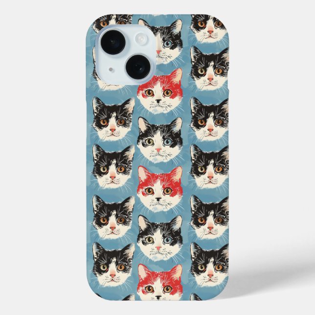 Muster für rote und schwarze Katzen Case-Mate iPhone Hülle (Rückseite)