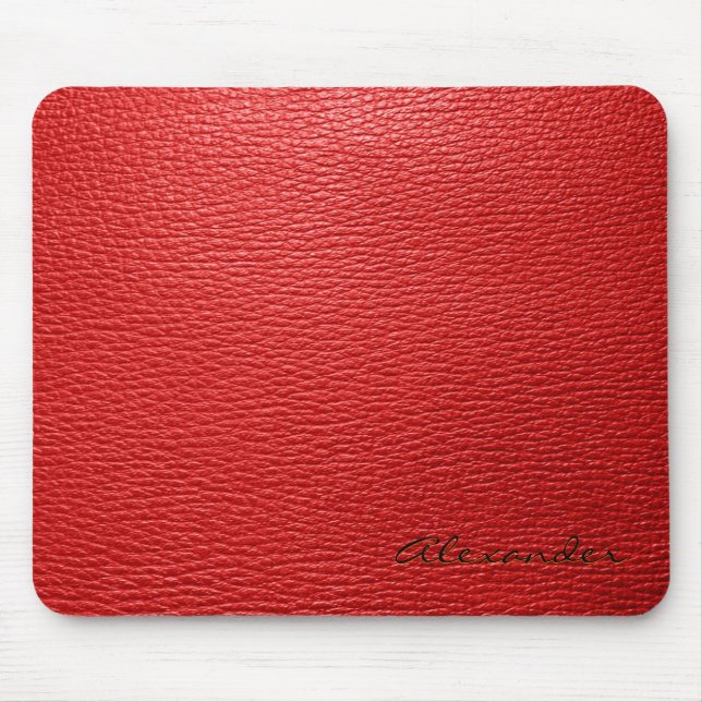 Muster für rotes Leder - Benutzerdefiniertes Monog Mousepad (Vorne)