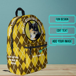 Muster für runder Foto und Text Bedruckter Rucksack