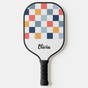 Muster für Schachbretter mit personalisiertem Name Pickleball Schläger