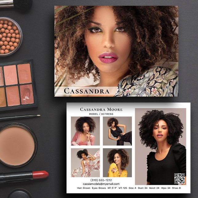 Muster für Schauspieler 6 Foto Zwei-seitige Comp-K Einladung (Available in high quality print or digital download for quick messaging, email or self printing.)