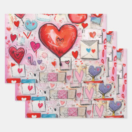 Muster für Schlaghöre und Lieben Geschenkpapier Set