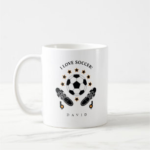 Muster für Schwarz-Weiß-Fußball-Sportgeräte Kaffeetasse