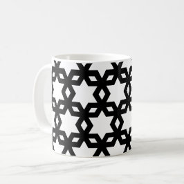 Muster für Schwarz-weiße geometrische Coole Sterne Kaffeetasse