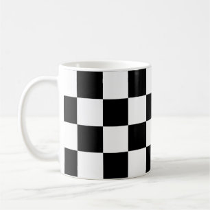 Muster für Schwarz-weiße geprüfte Karo Kaffeetasse