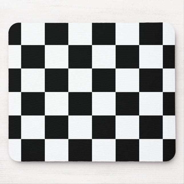 Muster für Schwarz-weiße geprüfte Karo Mousepad (Vorne)