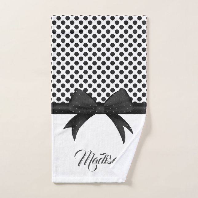 Muster für schwarze Bögen und Punkte Badhandtuch Set (Handtuch)