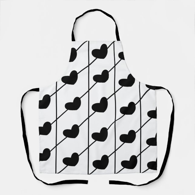 Muster für schwarze Herzen Schürze (Vorderseite)