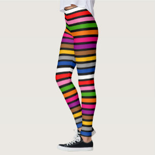 Muster für schwarze, mehrfarbige Streifen Leggings