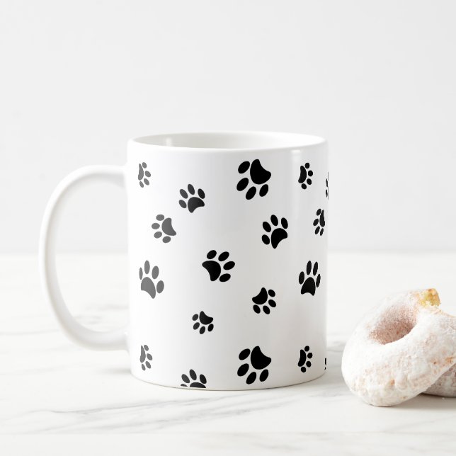 Muster für schwarze Paws Tasse (Mit Donut)