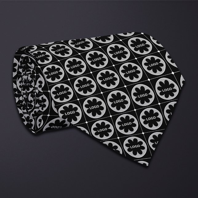 Muster für schwarze runde Logos Krawatte (Von Creator hochgeladen)