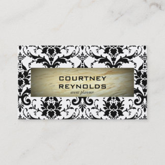 Muster für schwarze und weiße Damaskus im Retro-De Visitenkarte