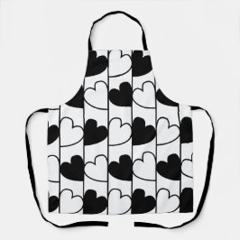 Muster für schwarze und weiße Herzen Schürze
