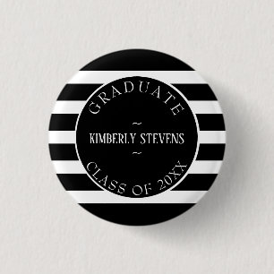 Muster für schwarze und weiße Streifen Button