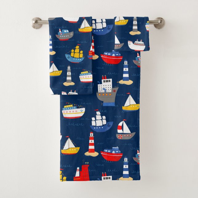 Muster für Seeschiffe und Boote Badhandtuch Set (Insitu)