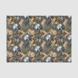 Muster für Silberschädel und Rose Seidenpapier