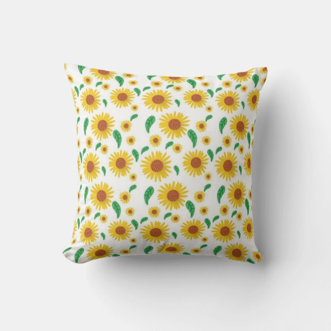Muster für Sonnenblumen Kissen (Vorderseite)