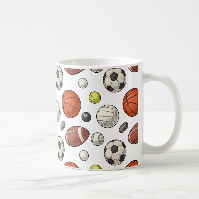 Muster für Sportgeräte Kaffeetasse (Rechts)