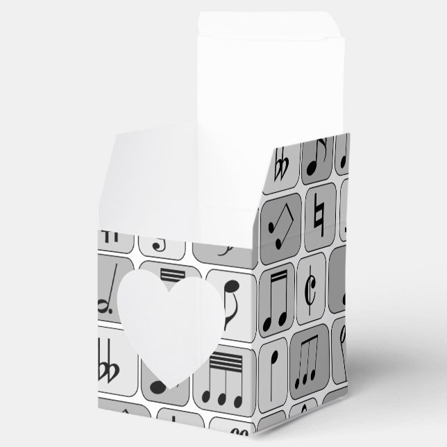 Muster für stylische monochrome geometrische Musik Geschenkschachtel (Geöffnet)