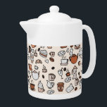 Muster für Tee und Kaffee-Shop<br><div class="desc">Café oder Café Collage auf Beige.</div>