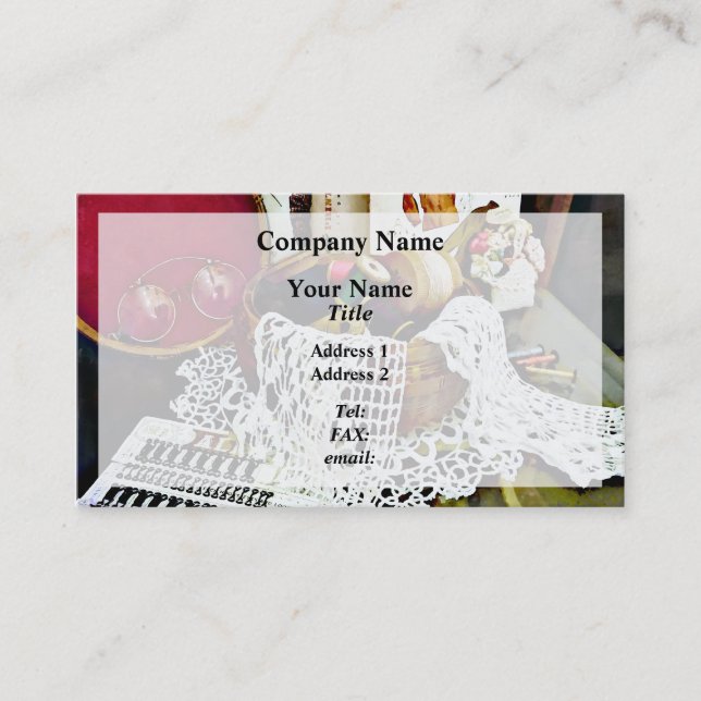 Muster für Thread, Spitze und Nähen Visitenkarte (Vorderseite)