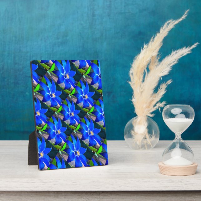Muster für tiefe blaue Blume Fotoplatte (Seite)