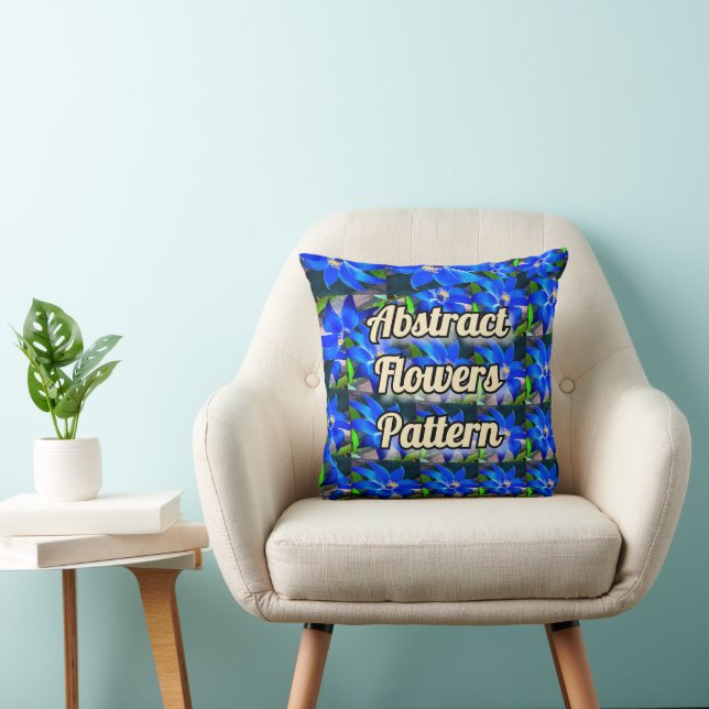 Muster für tiefe blaue Blume Kissen (Stuhl )