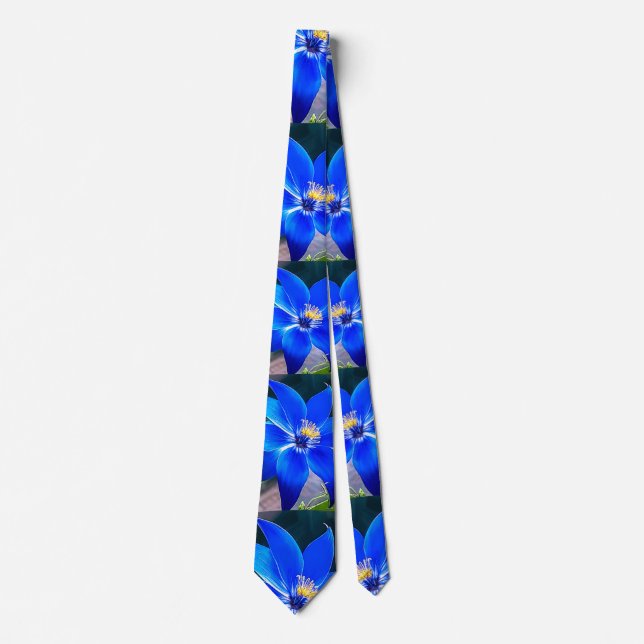 Muster für tiefe blaue Blume Krawatte (Vorderseite)