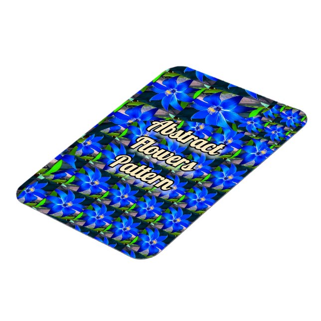 Muster für tiefe blaue Blume Magnet (Linke Seite)