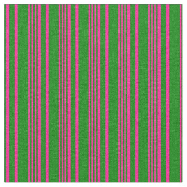 Muster für tiefe rosa und grüne Streifen Stoff (Nahaufnahme)