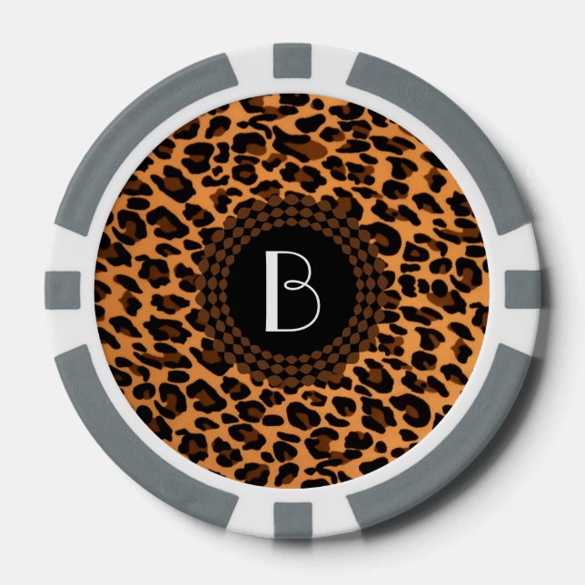 Muster für Tierdruckleopard Pokerchips (Vorderseite)